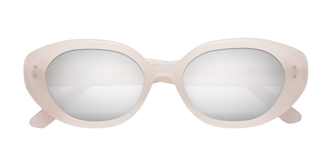 Quuen - Pale Pink Flash Mirrored Sunglasses