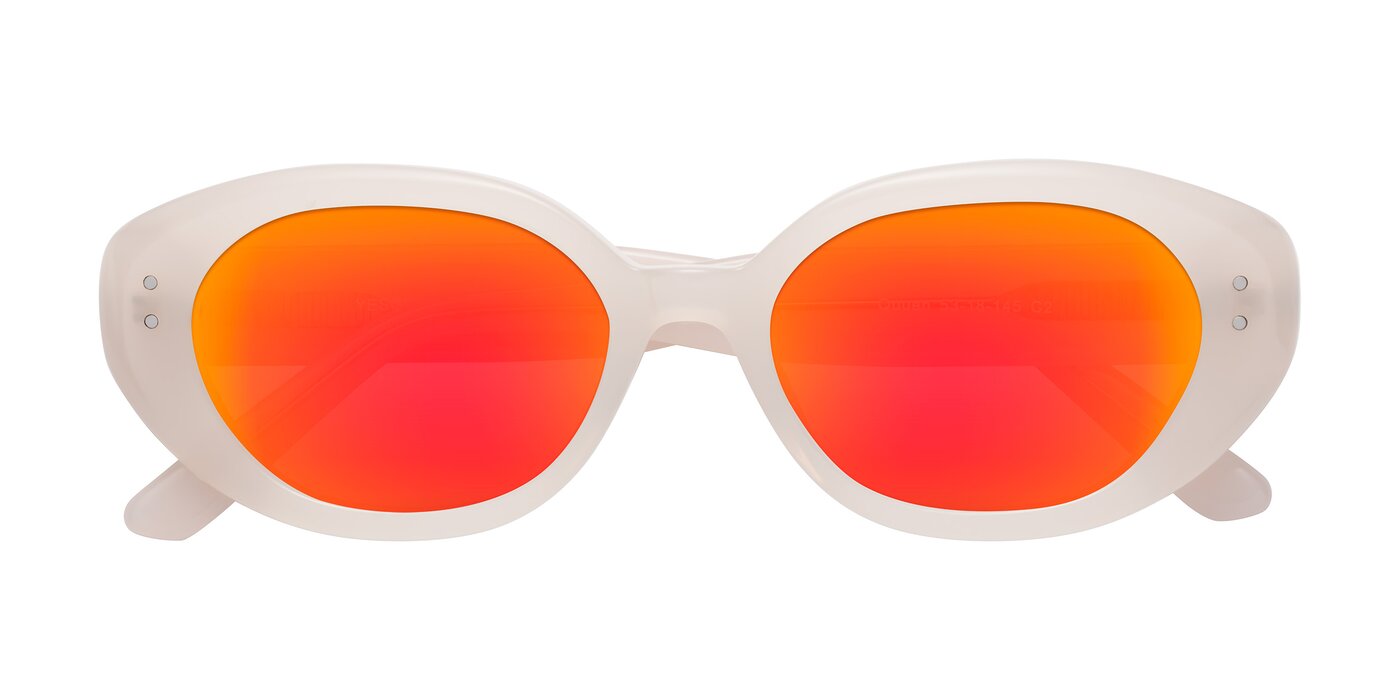 Quuen - Pale Pink Flash Mirrored Sunglasses