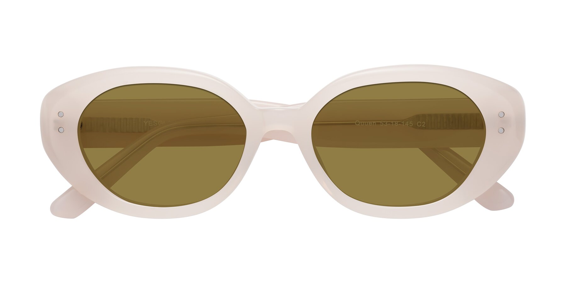 Folded Front of Quuen in Pale Pink with Brown Polarized Lenses