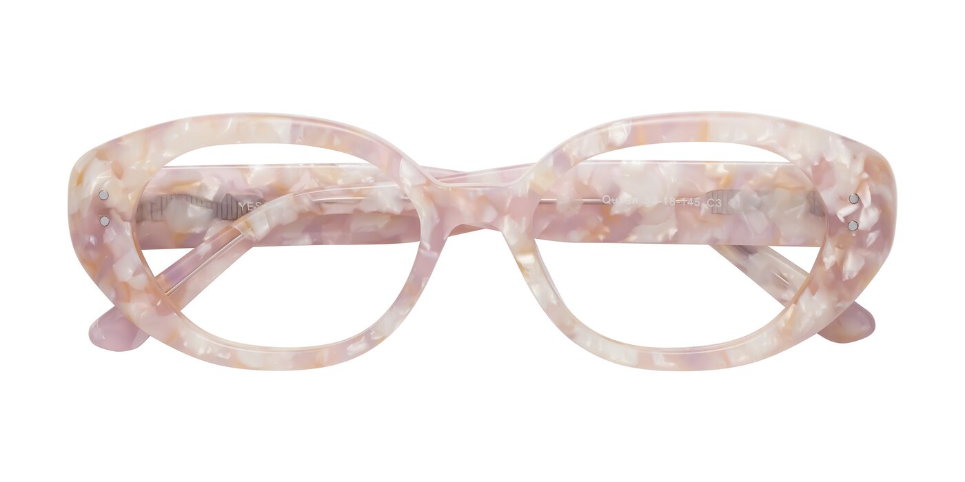 Quuen - Light Pink Tortoise Blue Light Glasses