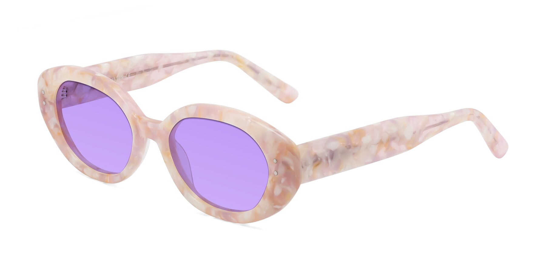 Angle of Quuen in Light Pink Tortoise with Medium Purple Tinted Lenses