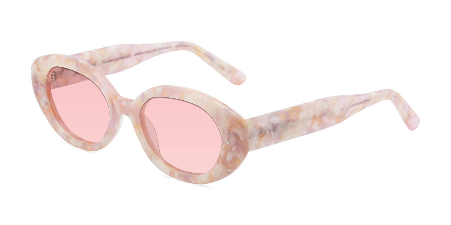 Angle of Quuen in Light Pink Tortoise with Light Garnet Tinted Lenses