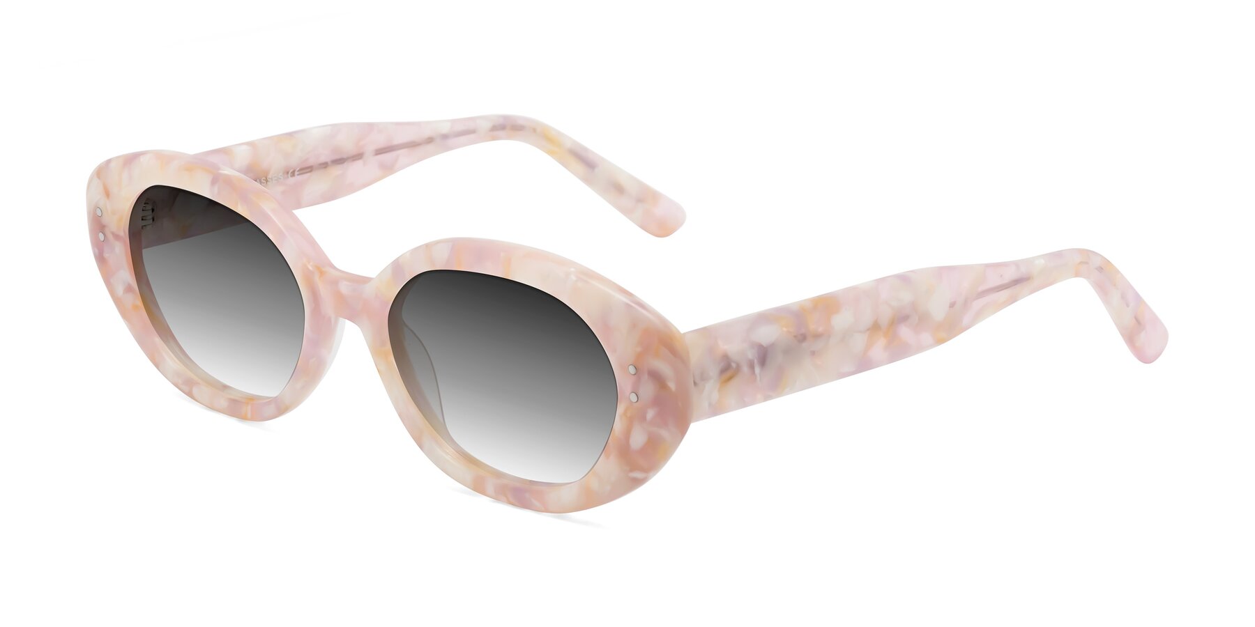 Angle of Quuen in Light Pink Tortoise with Gray Gradient Lenses