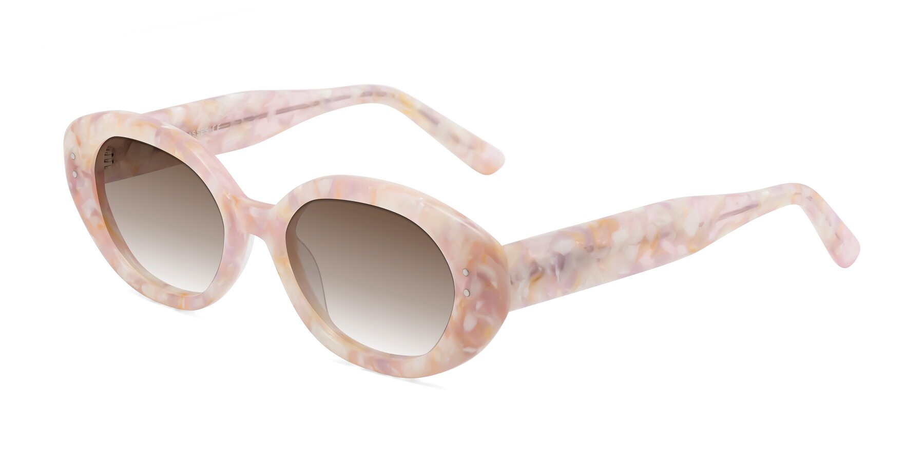 Angle of Quuen in Light Pink Tortoise with Brown Gradient Lenses