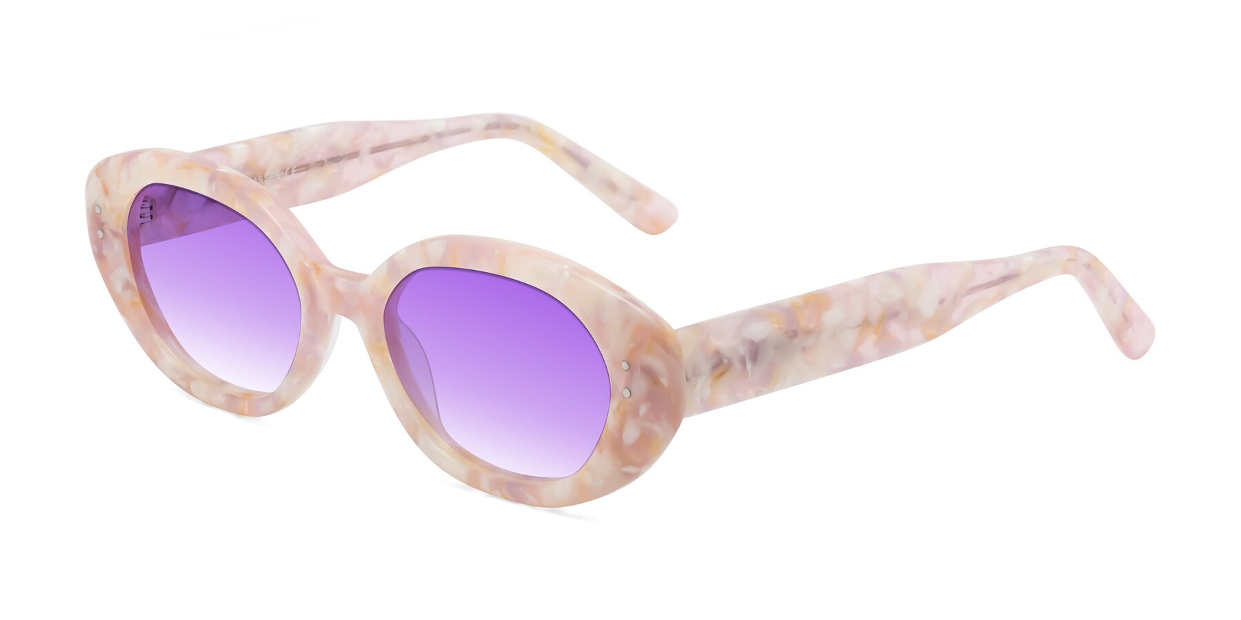 Angle of Quuen in Light Pink Tortoise with Purple Gradient Lenses