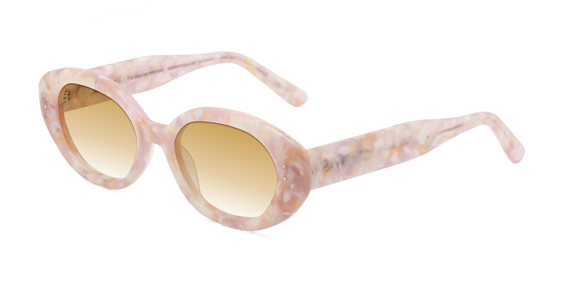 Angle of Quuen in Light Pink Tortoise with Champagne Gradient Lenses