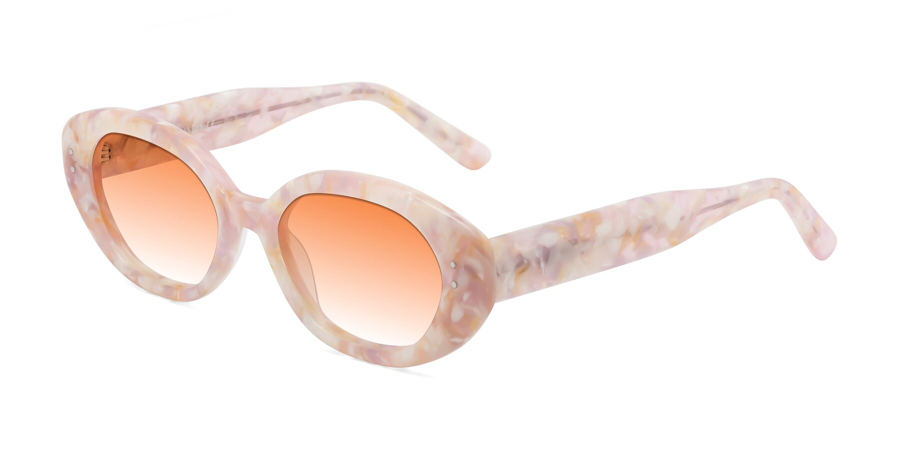 Angle of Quuen in Light Pink Tortoise with Orange Gradient Lenses