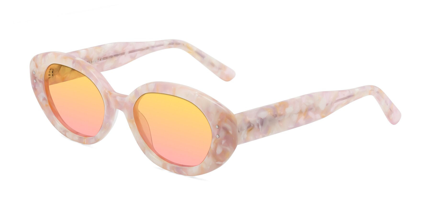 Angle of Quuen in Light Pink Tortoise with Yellow / Pink Gradient Lenses