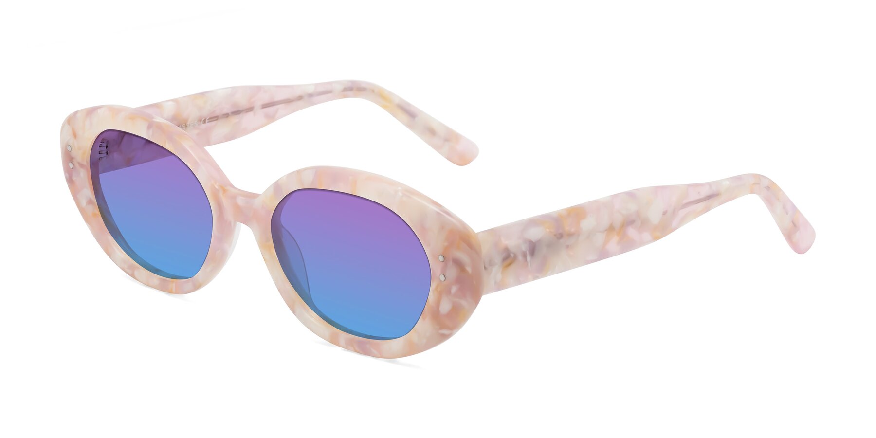 Angle of Quuen in Light Pink Tortoise with Purple / Blue Gradient Lenses