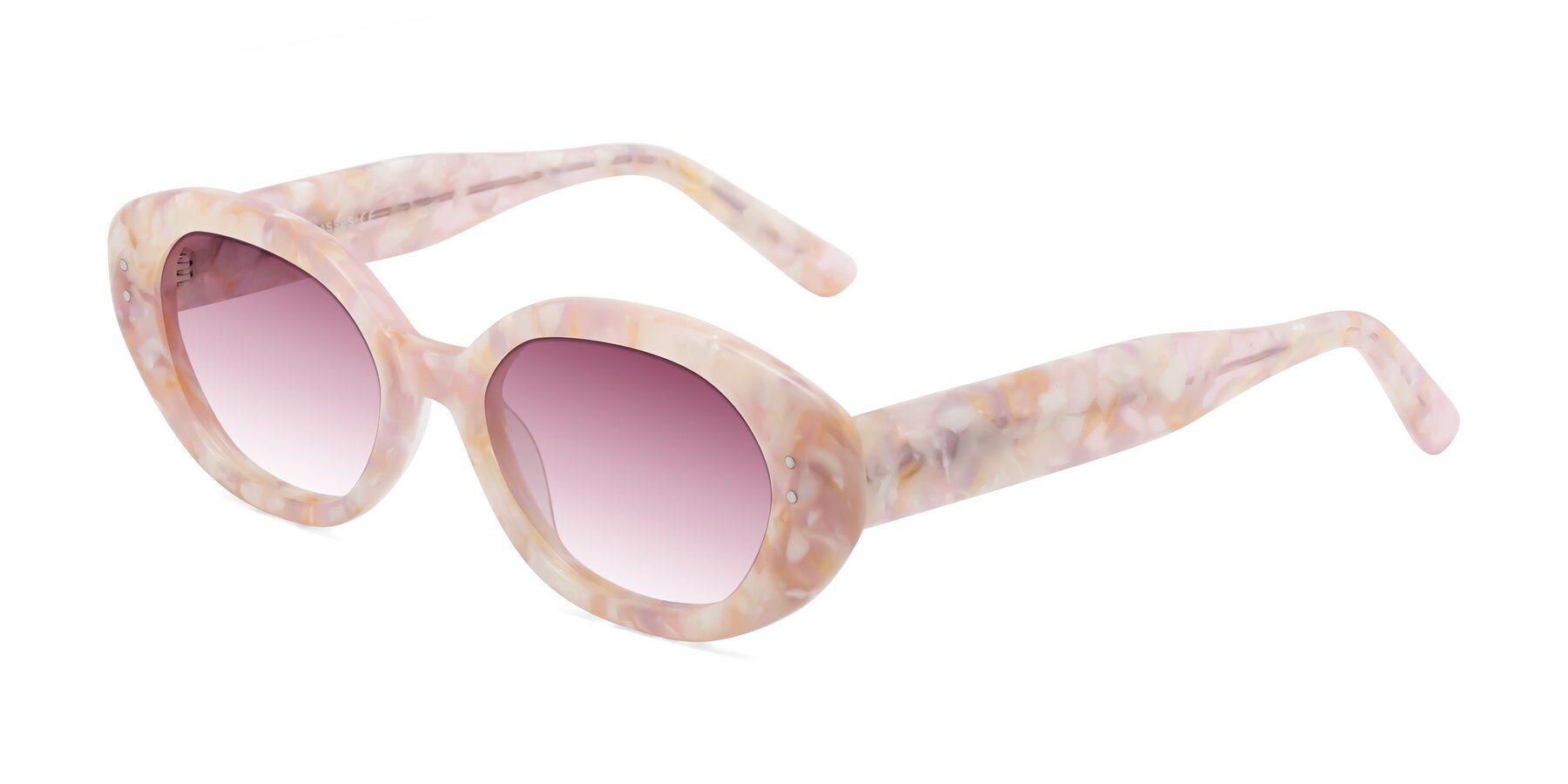 Angle of Quuen in Light Pink Tortoise with Wine Gradient Lenses