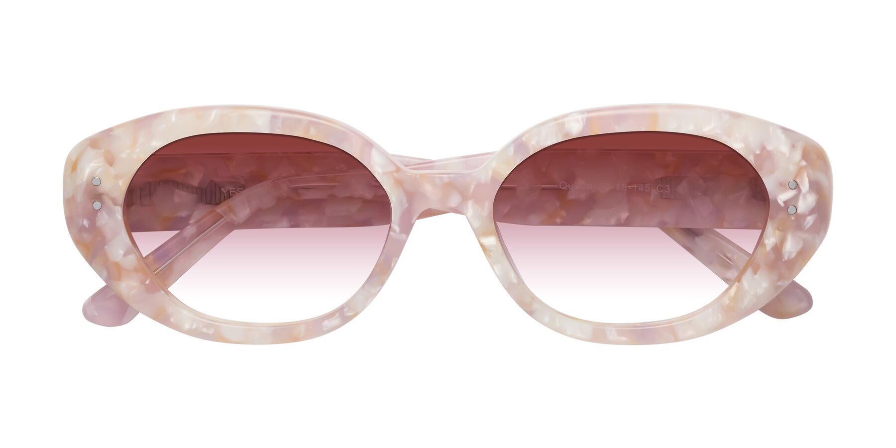 Folded Front of Quuen in Light Pink Tortoise with Garnet Gradient Lenses