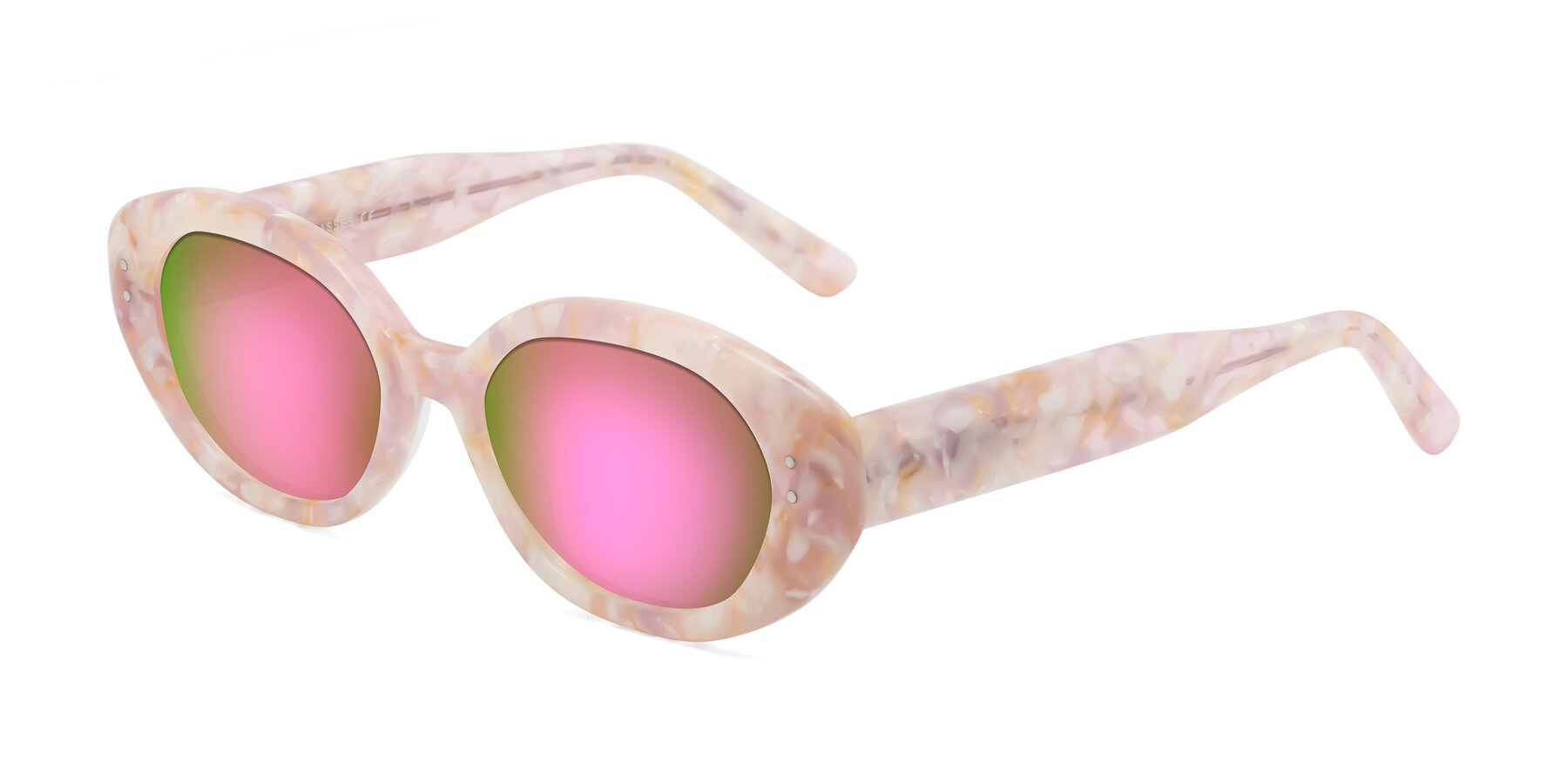 Angle of Quuen in Light Pink Tortoise with Pink Mirrored Lenses