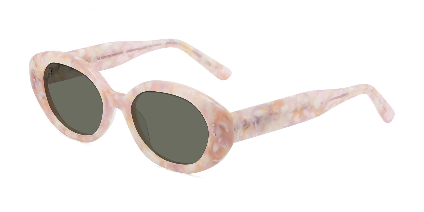 Angle of Quuen in Light Pink Tortoise with Gray Polarized Lenses