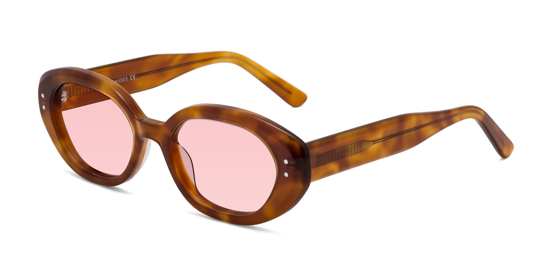 Angle of Quuen in Amber Tortoise with Light Garnet Tinted Lenses