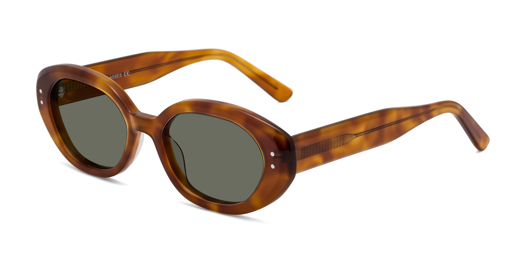 Angle of Quuen in Amber Tortoise with Gray Polarized Lenses