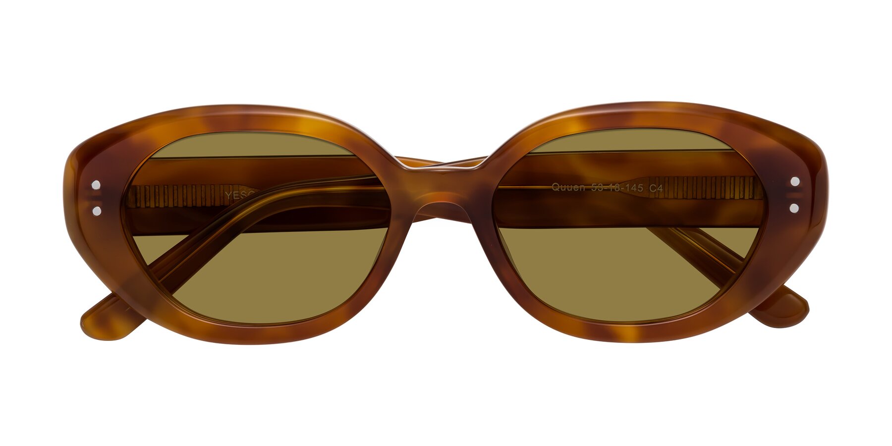 Folded Front of Quuen in Amber Tortoise with Brown Polarized Lenses