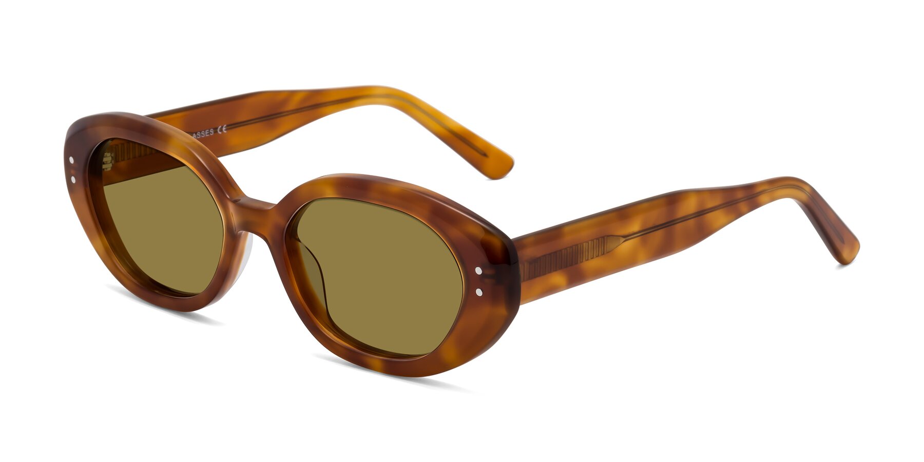 Angle of Quuen in Amber Tortoise with Brown Polarized Lenses