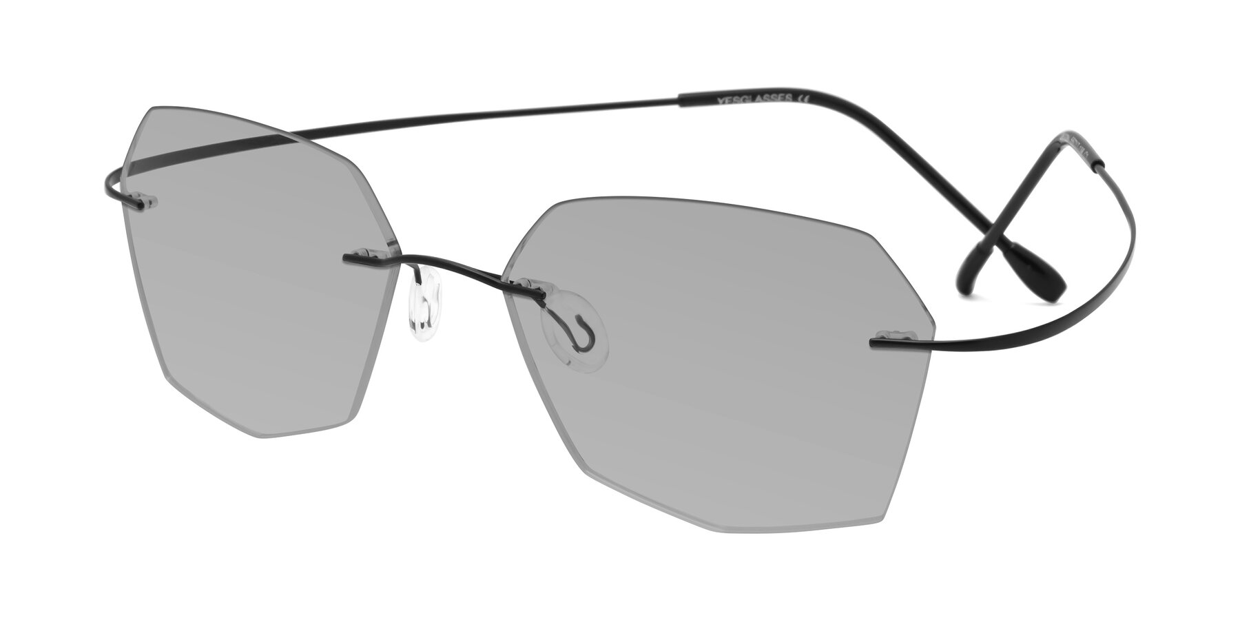 Angle of Denzel in Black with Light Gray Tinted Lenses