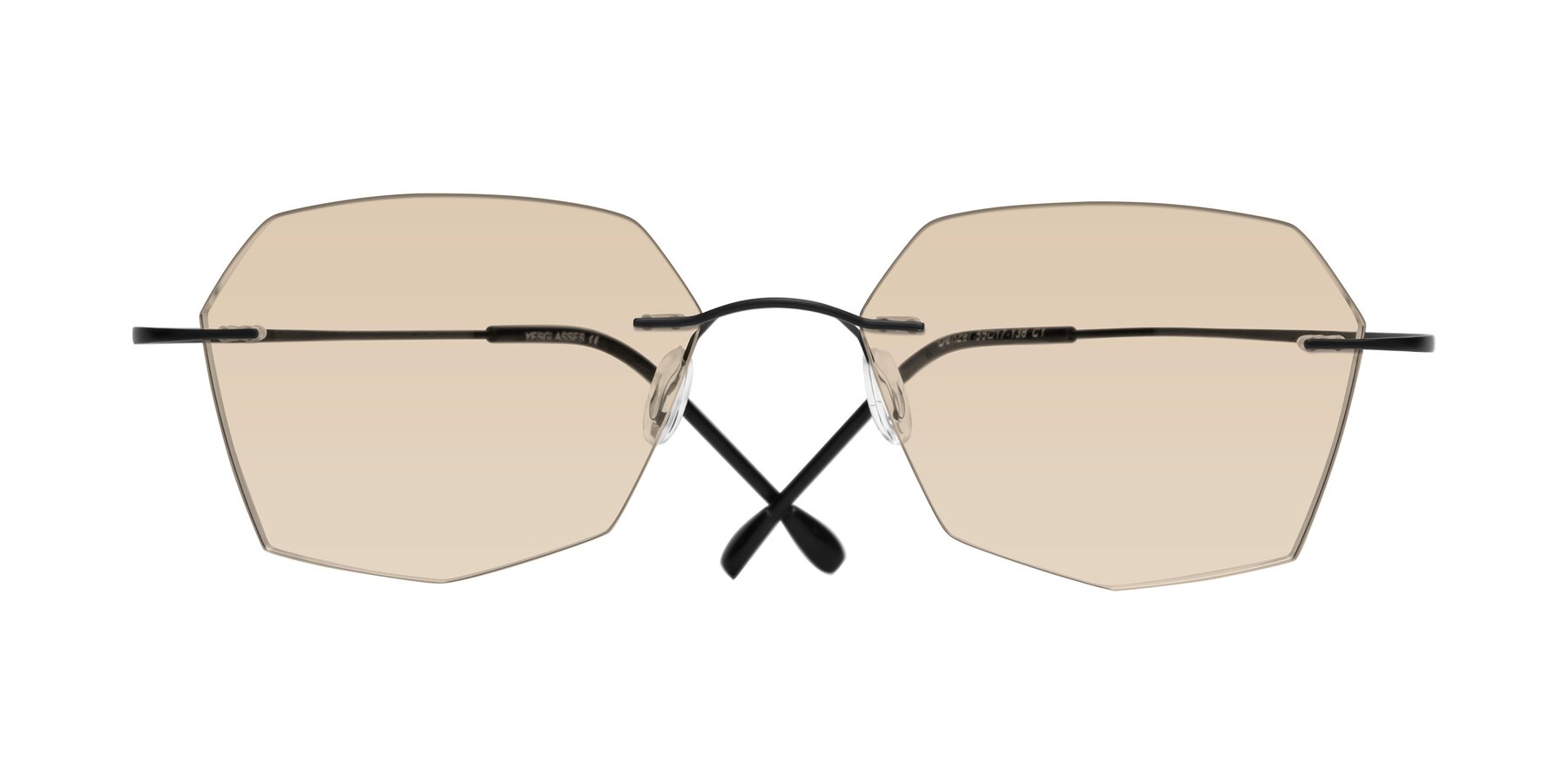 Folded Front of Denzel in Black with Light Brown Tinted Lenses