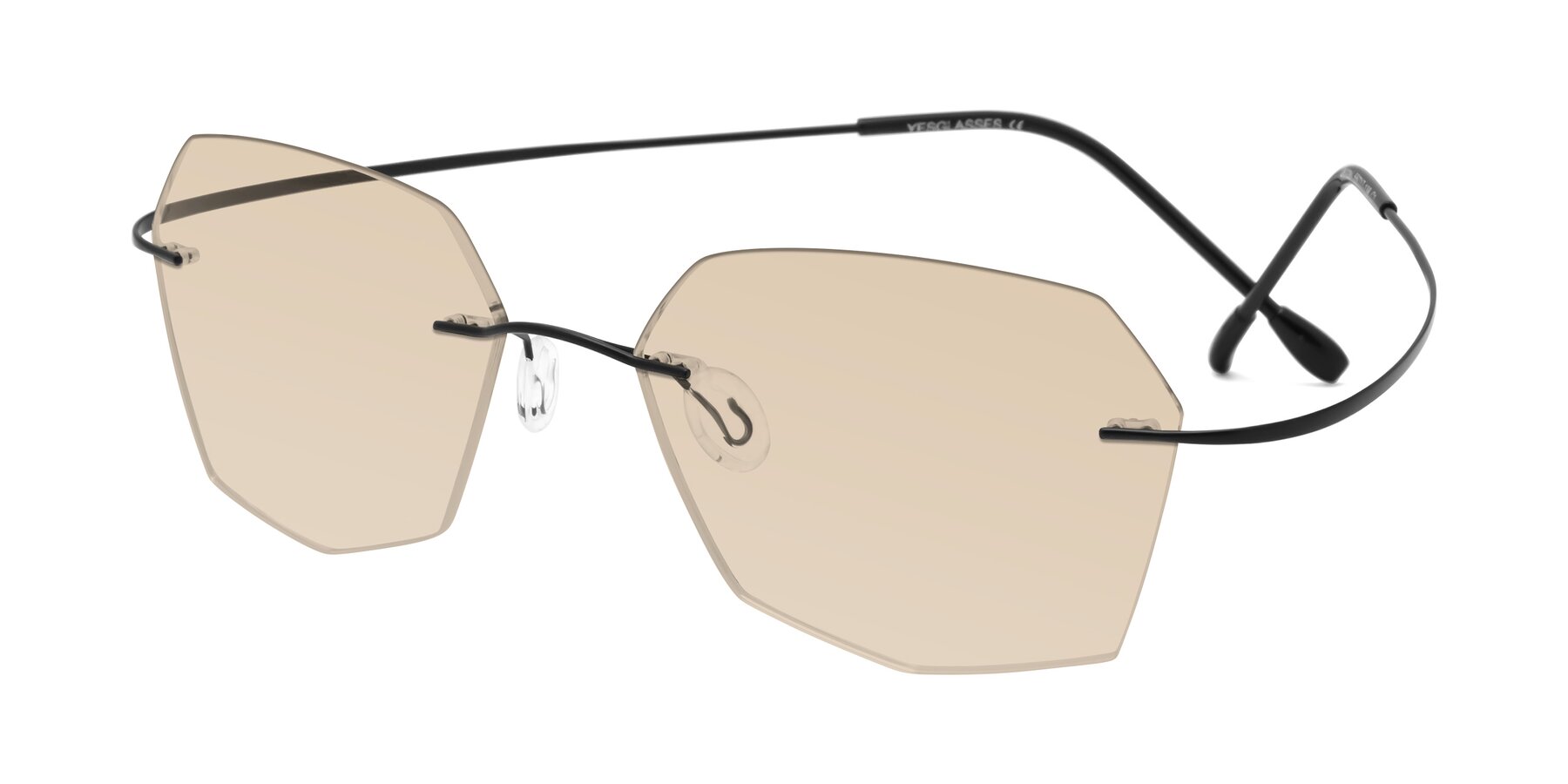 Angle of Denzel in Black with Light Brown Tinted Lenses