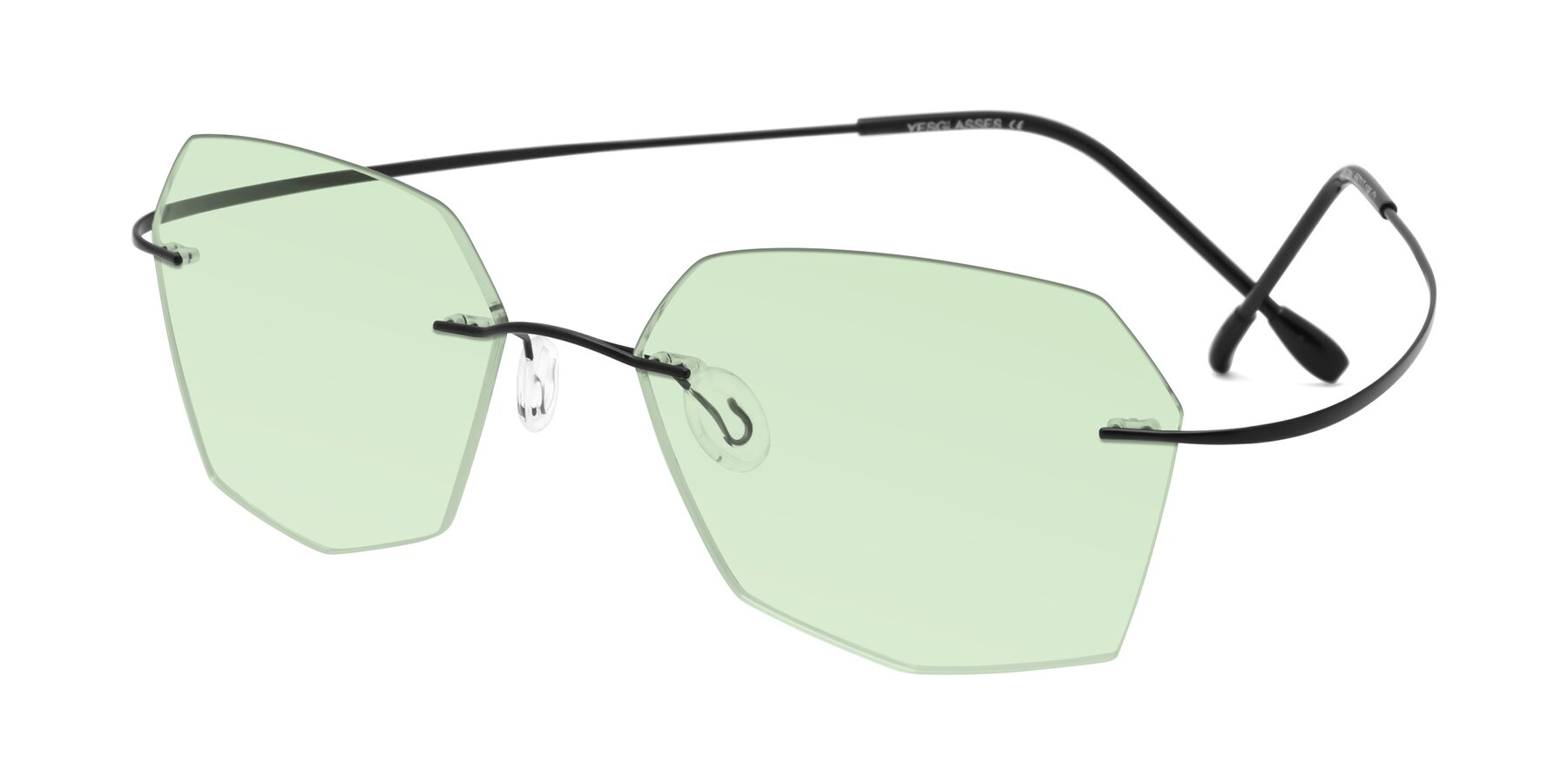 Angle of Denzel in Black with Light Green Tinted Lenses