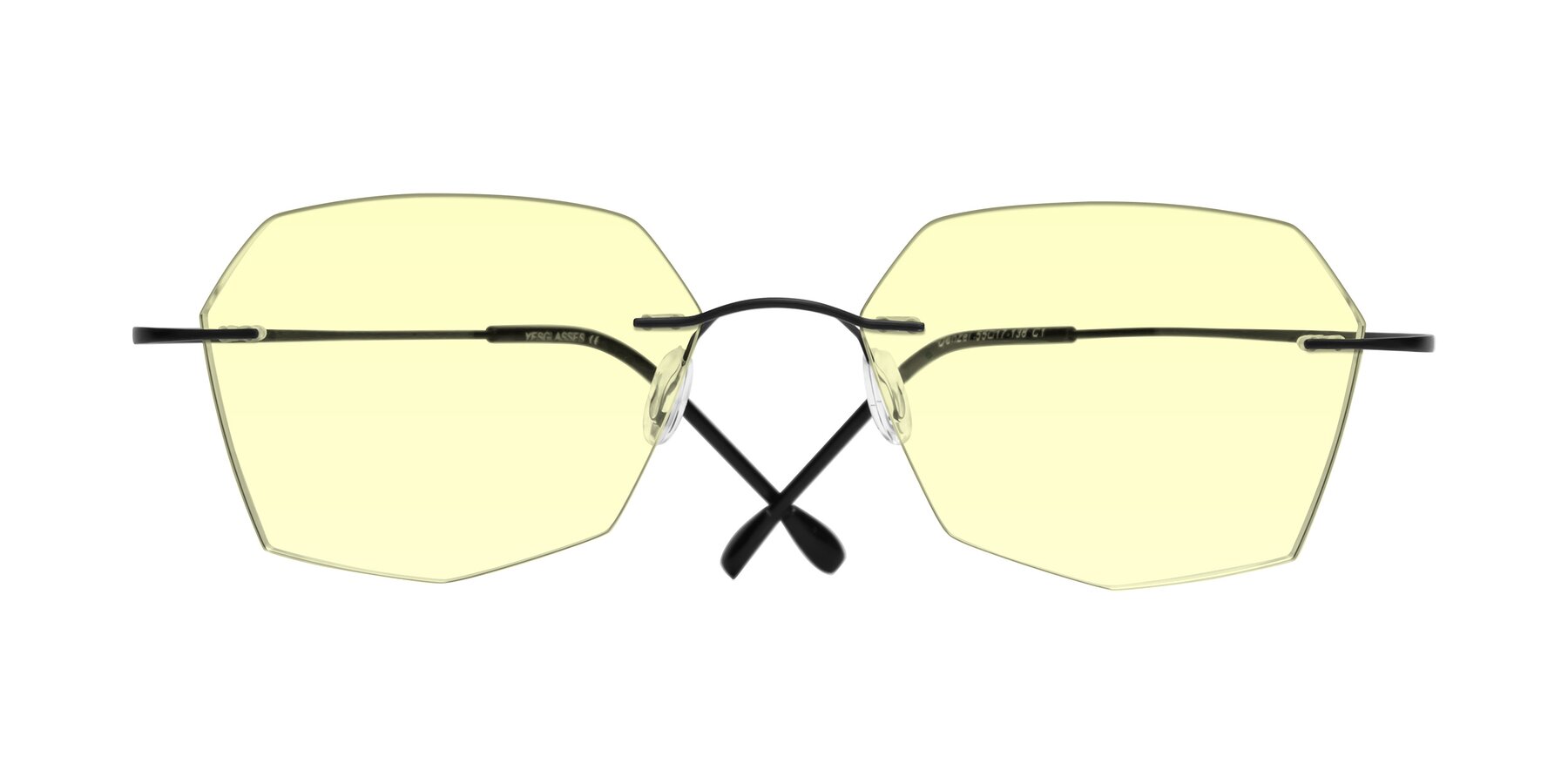 Folded Front of Denzel in Black with Light Yellow Tinted Lenses