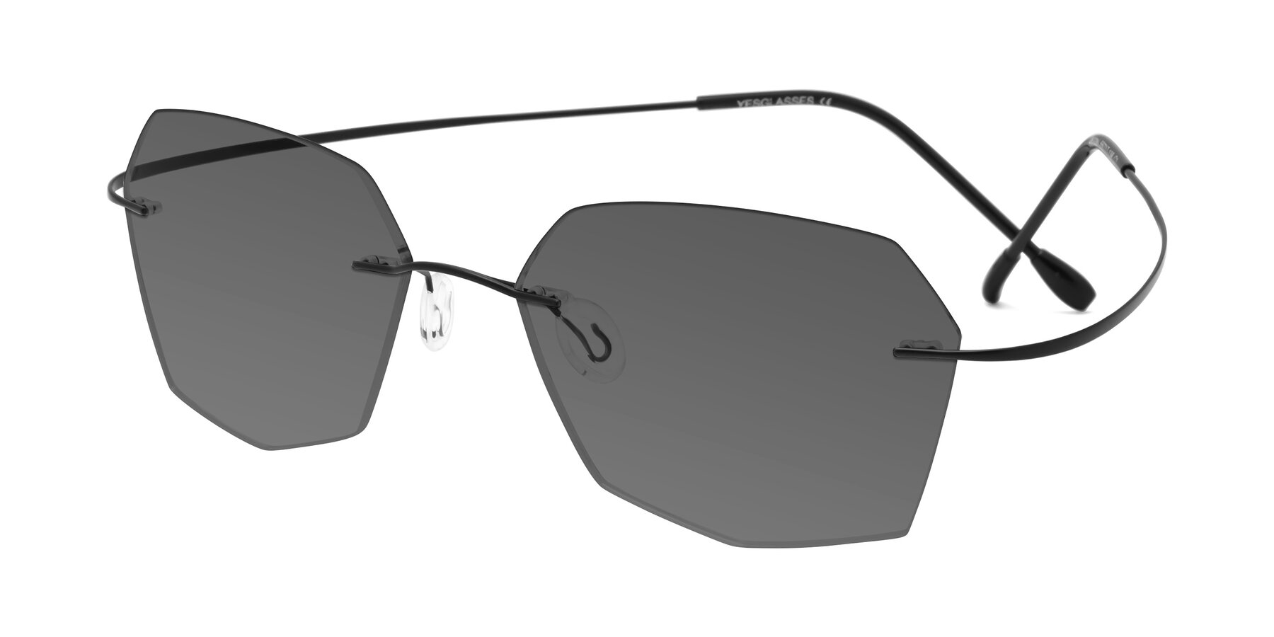 Angle of Denzel in Black with Medium Gray Tinted Lenses