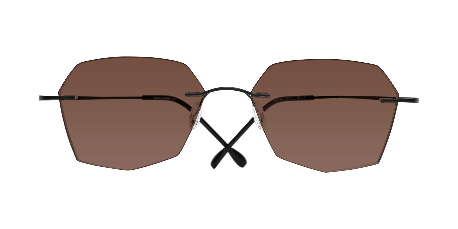 Folded Front of Denzel in Black with Brown Tinted Lenses