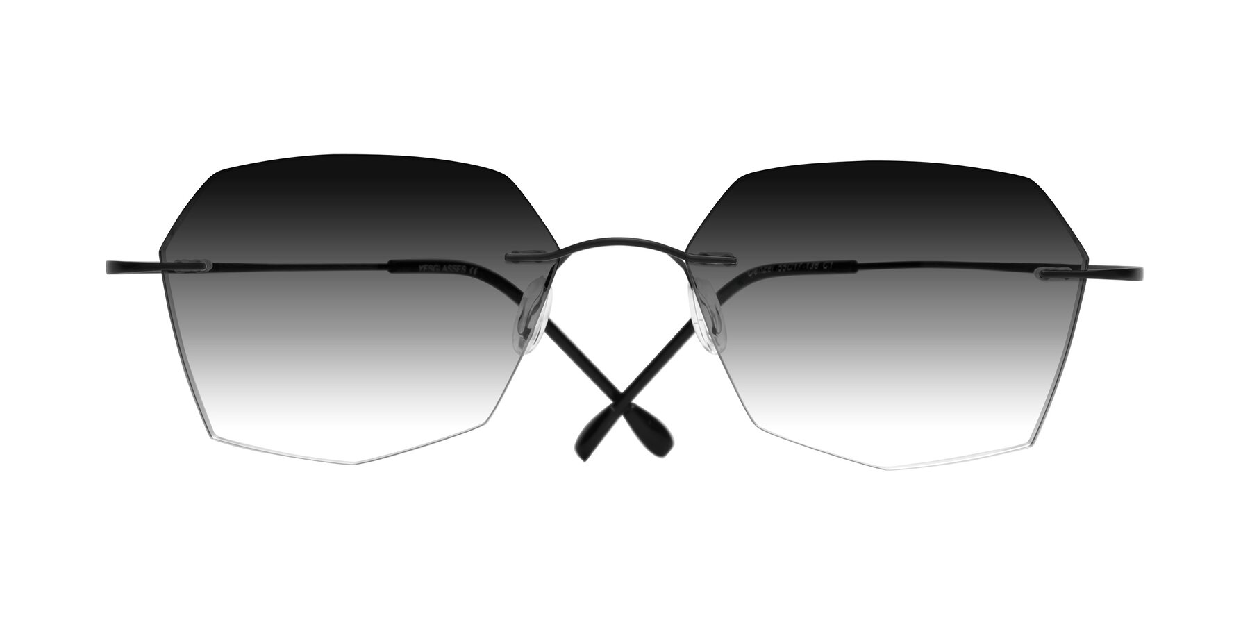 Folded Front of Denzel in Black with Gray Gradient Lenses