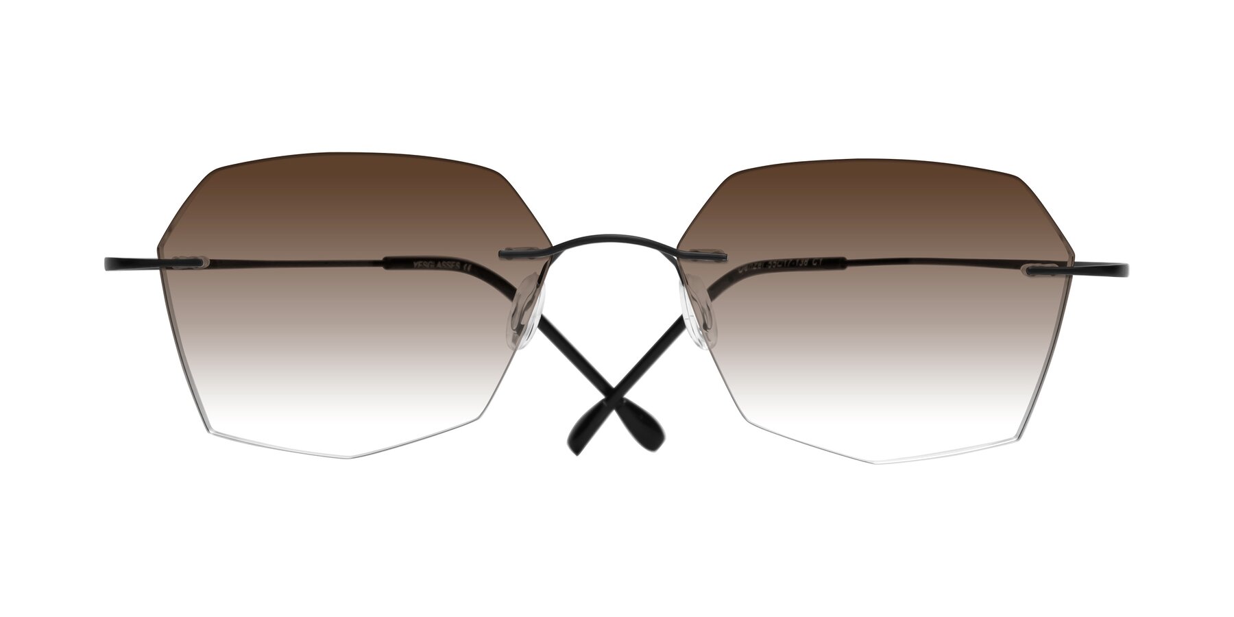 Folded Front of Denzel in Black with Brown Gradient Lenses