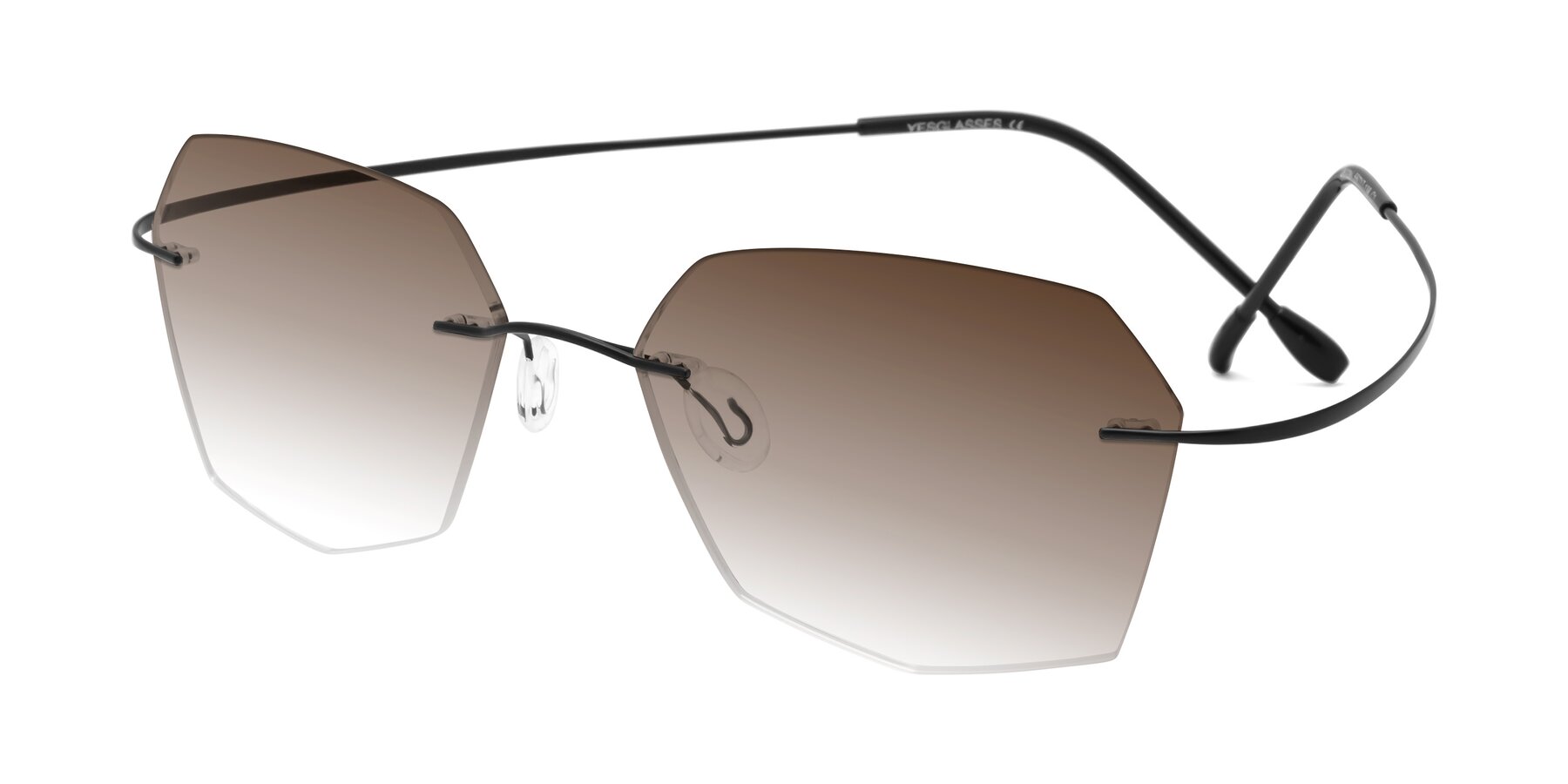 Angle of Denzel in Black with Brown Gradient Lenses