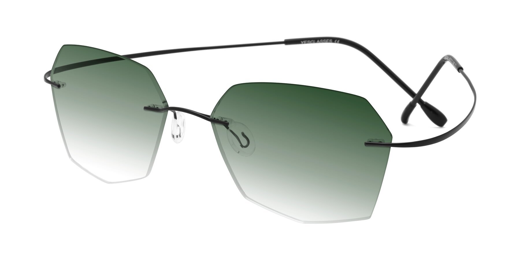 Angle of Denzel in Black with Green Gradient Lenses