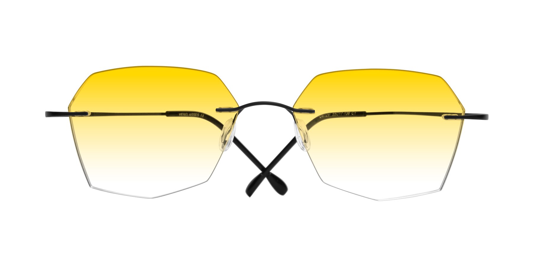 Folded Front of Denzel in Black with Yellow Gradient Lenses