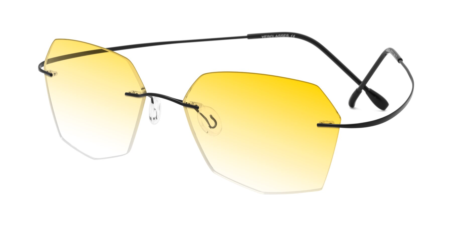 Angle of Denzel in Black with Yellow Gradient Lenses