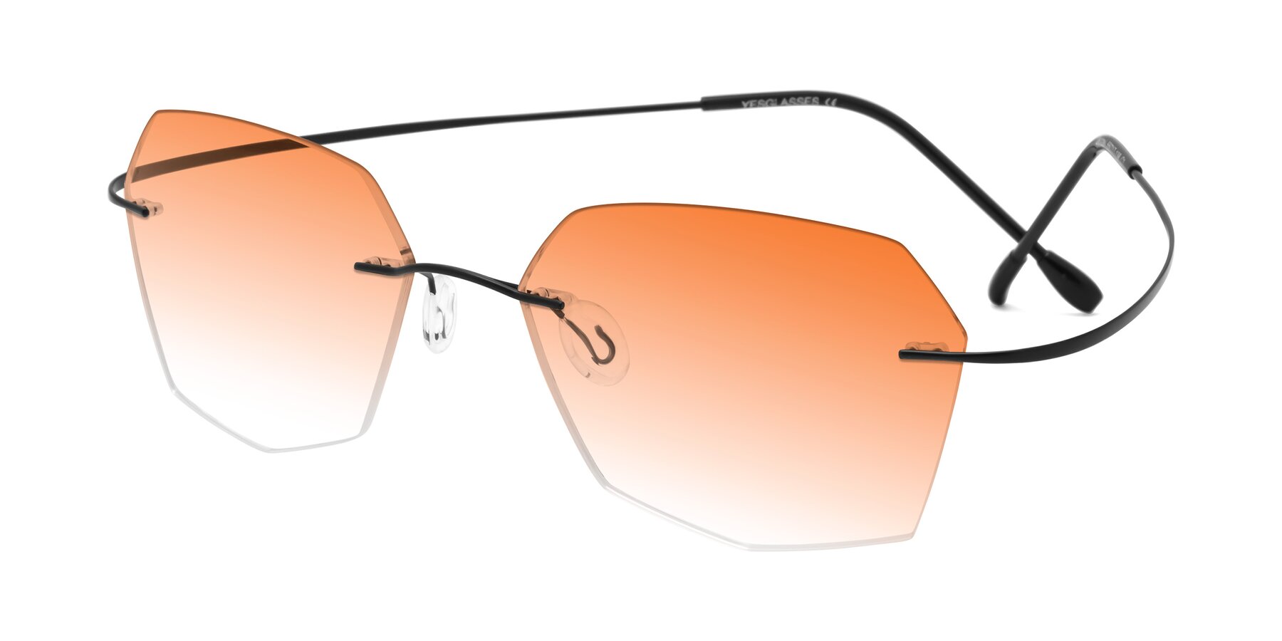 Angle of Denzel in Black with Orange Gradient Lenses