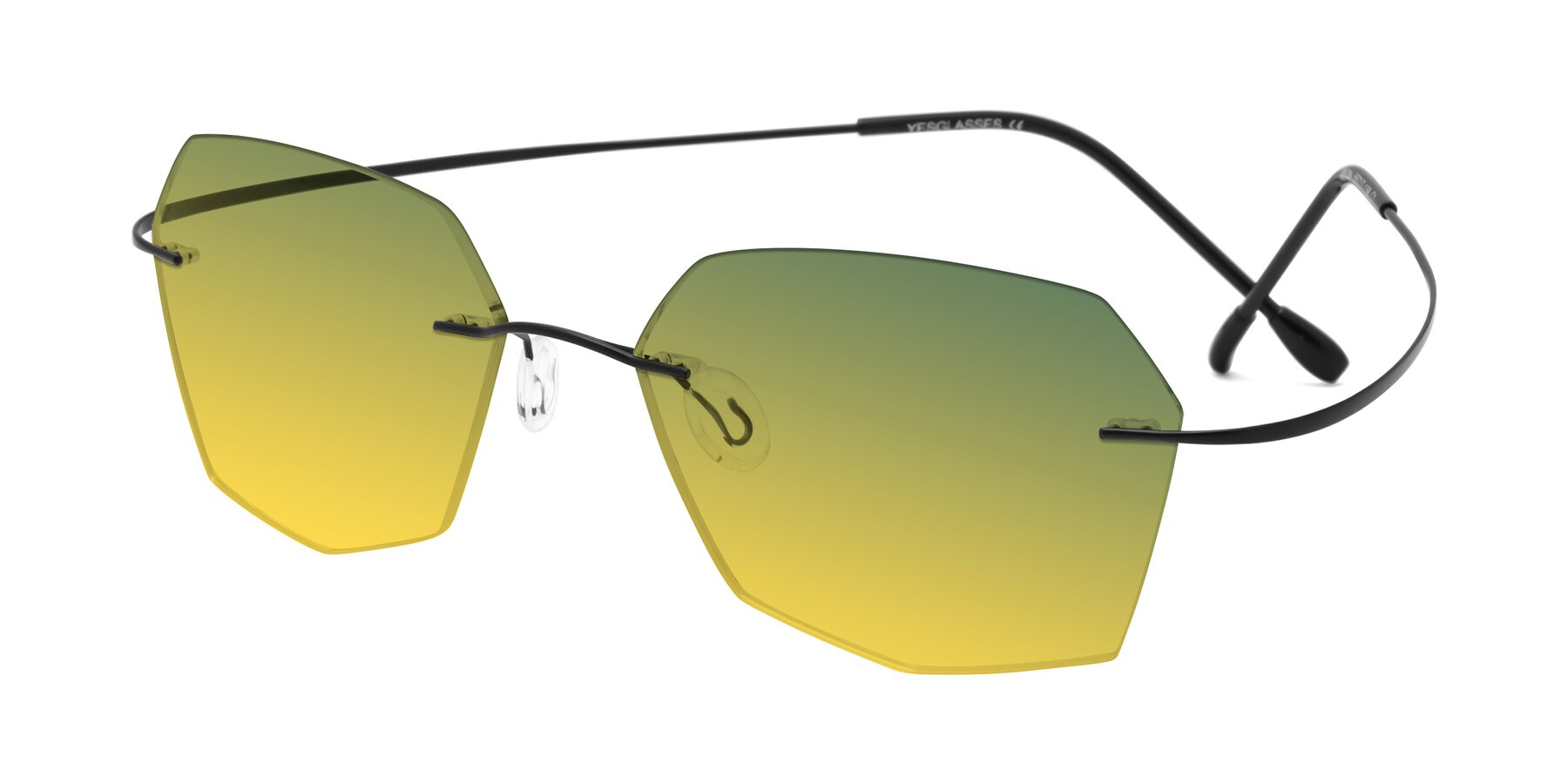 Angle of Denzel in Black with Green / Yellow Gradient Lenses