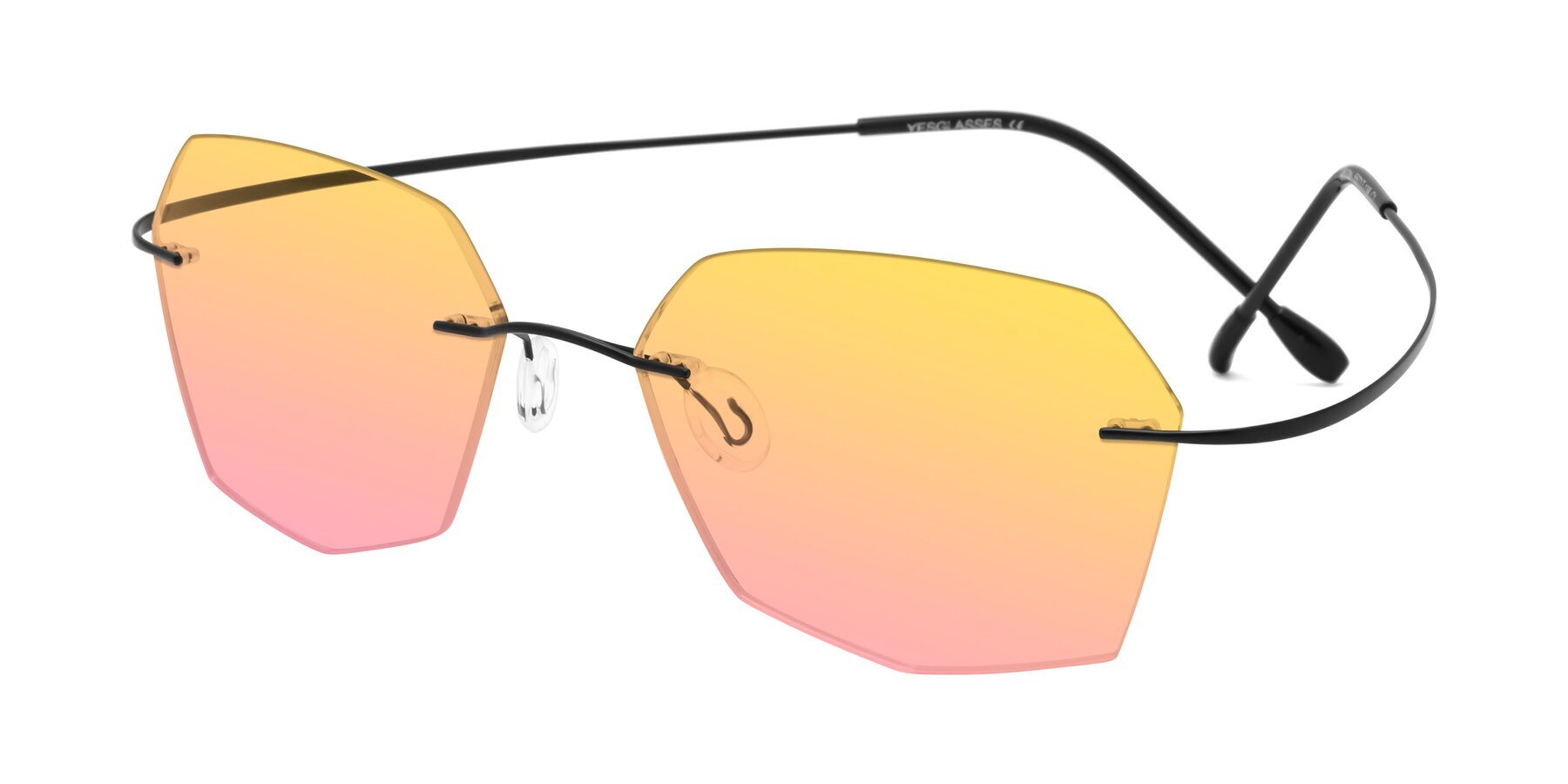 Angle of Denzel in Black with Yellow / Pink Gradient Lenses