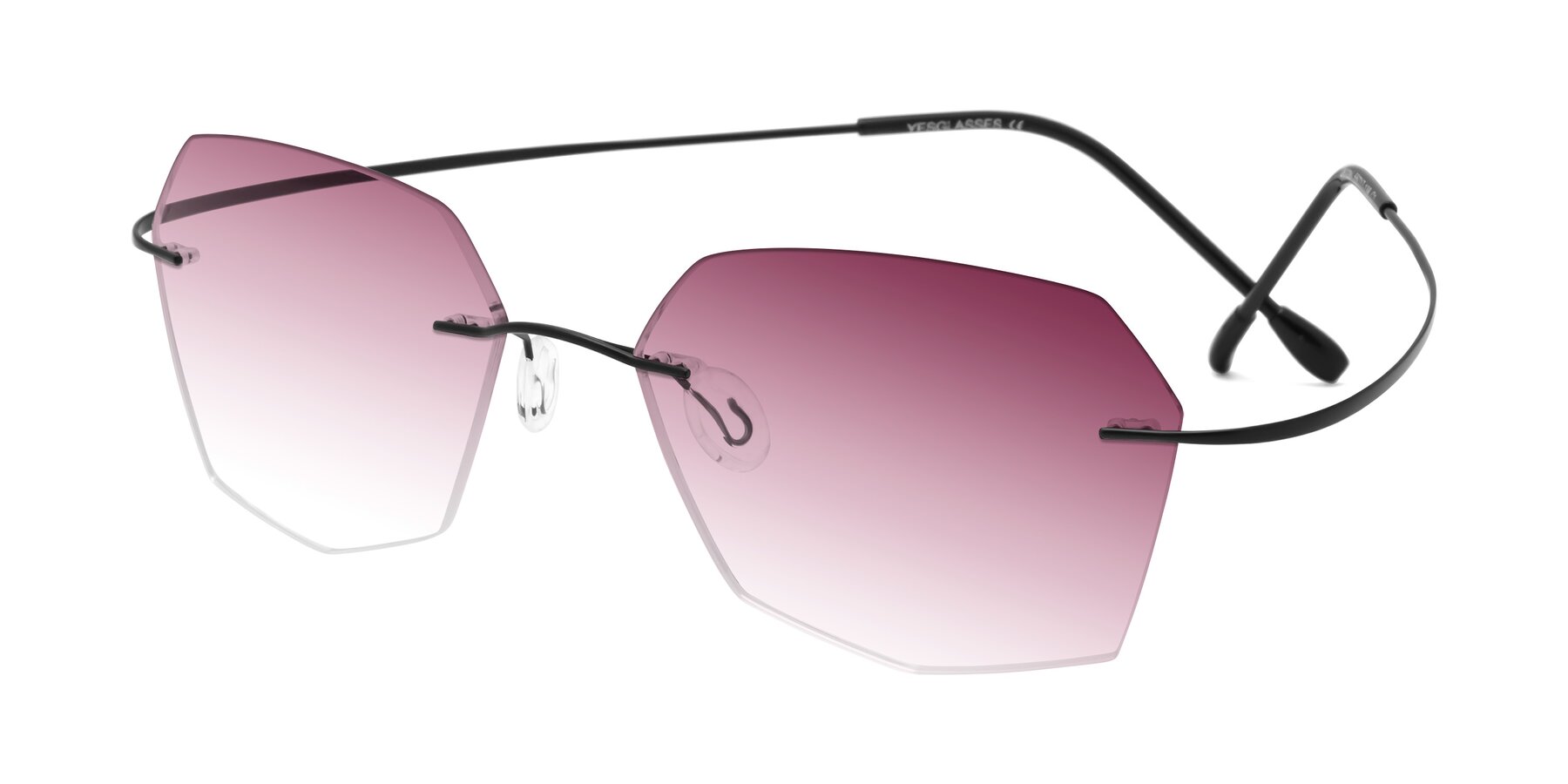 Angle of Denzel in Black with Wine Gradient Lenses