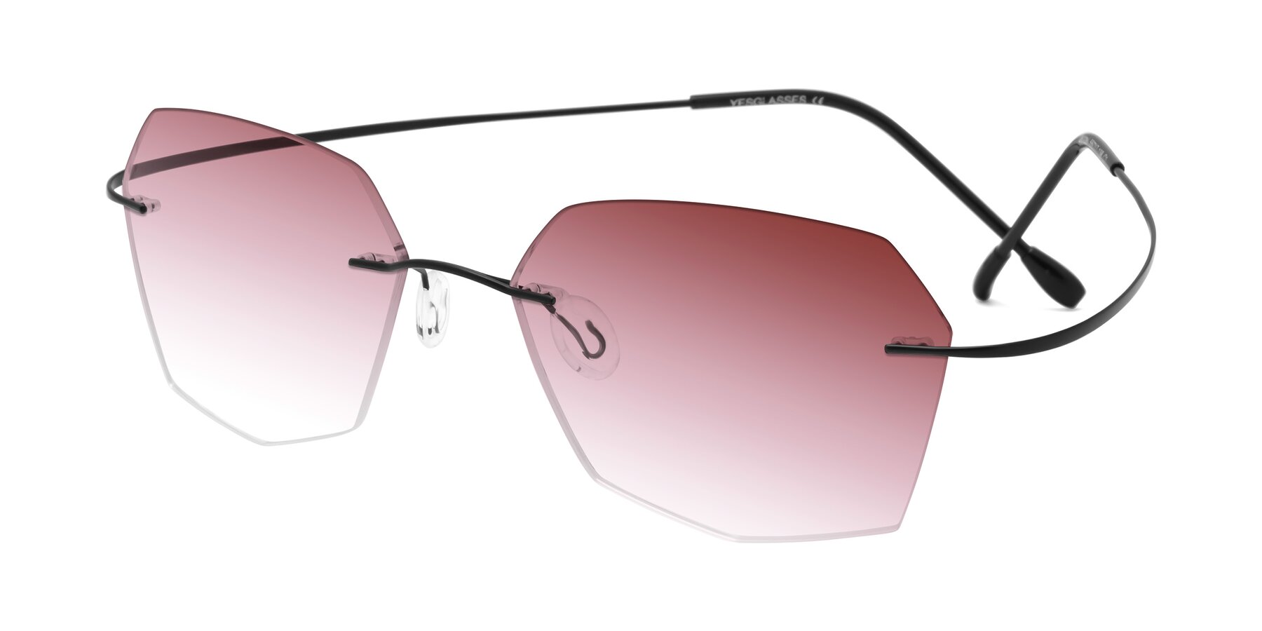 Angle of Denzel in Black with Garnet Gradient Lenses