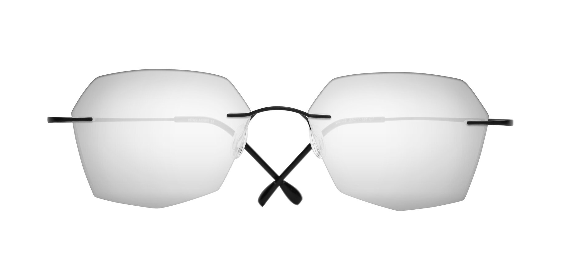 Folded Front of Denzel in Black with Silver Mirrored Lenses