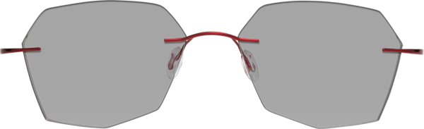 Wine Geometric Aviator Rimless Tinted Sunglasses with Light Gray ...