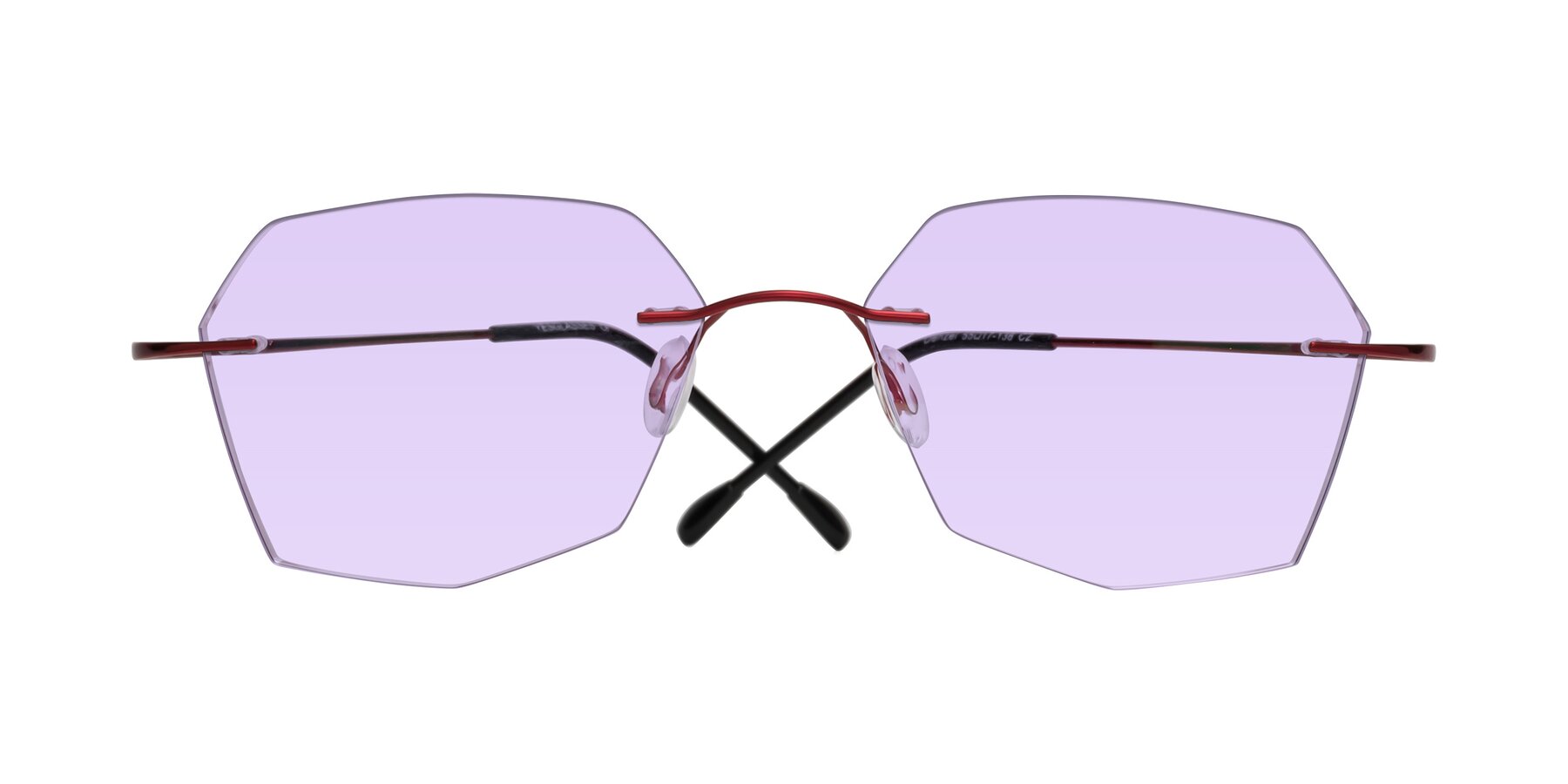 Folded Front of Denzel in Wine with Light Purple Tinted Lenses