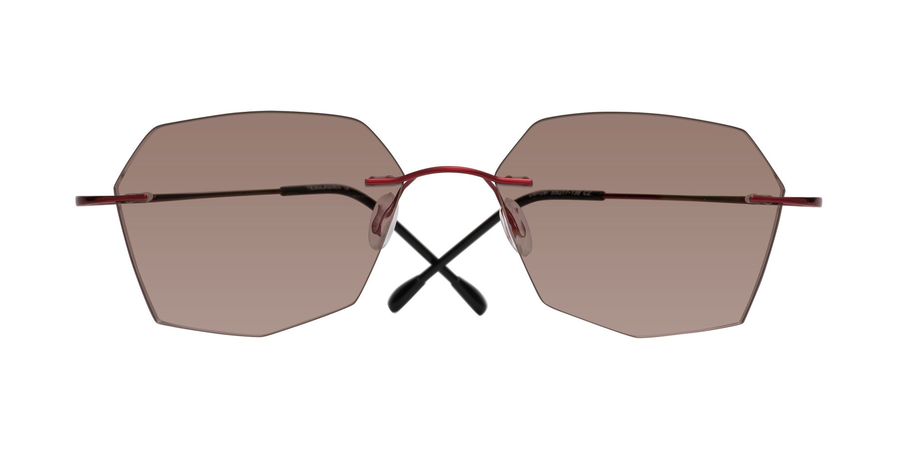 Folded Front of Denzel in Wine with Medium Brown Tinted Lenses