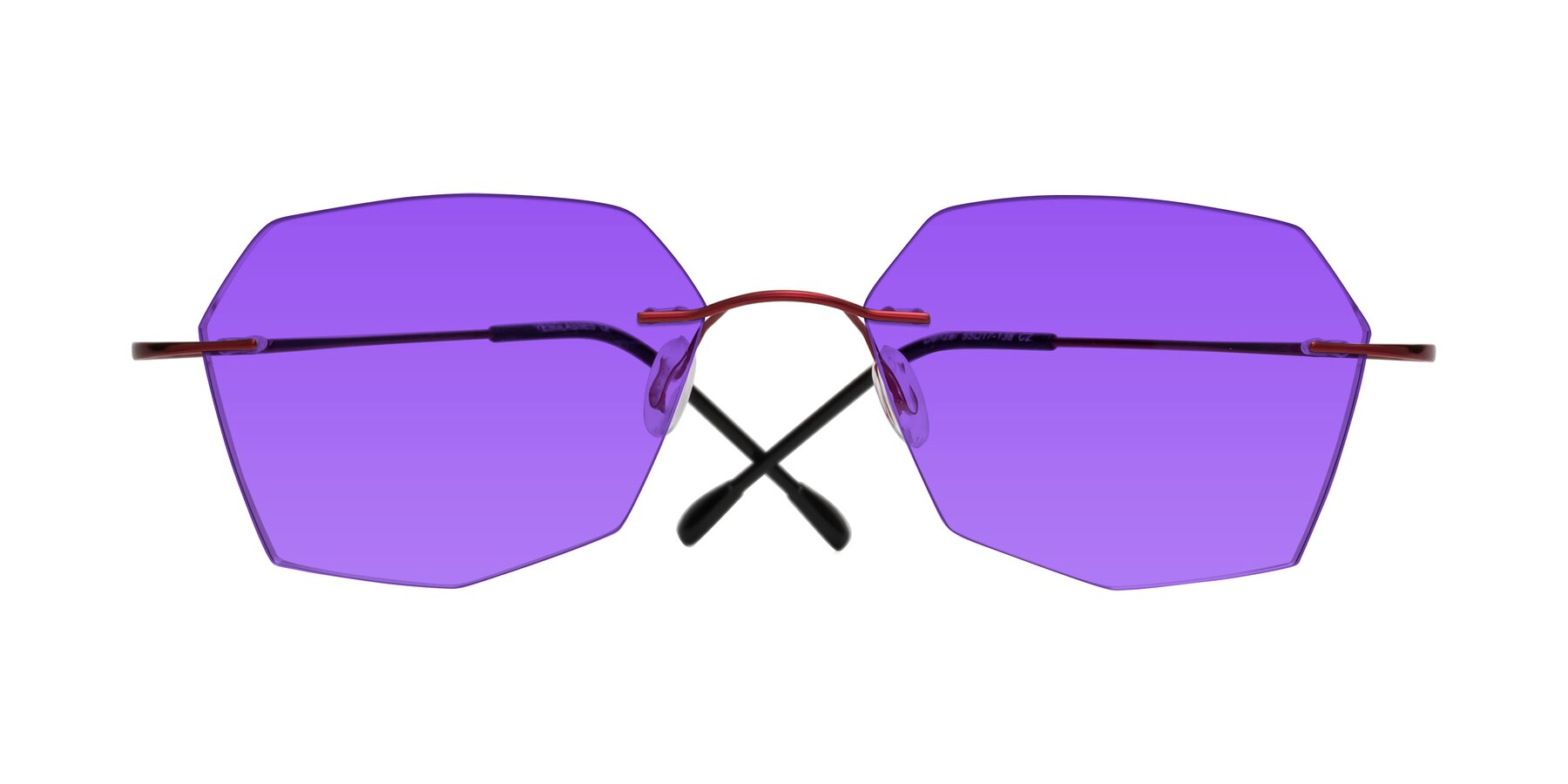 Folded Front of Denzel in Wine with Purple Tinted Lenses