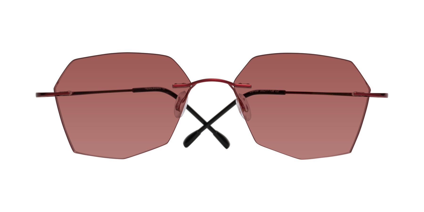 Folded Front of Denzel in Wine with Garnet Tinted Lenses