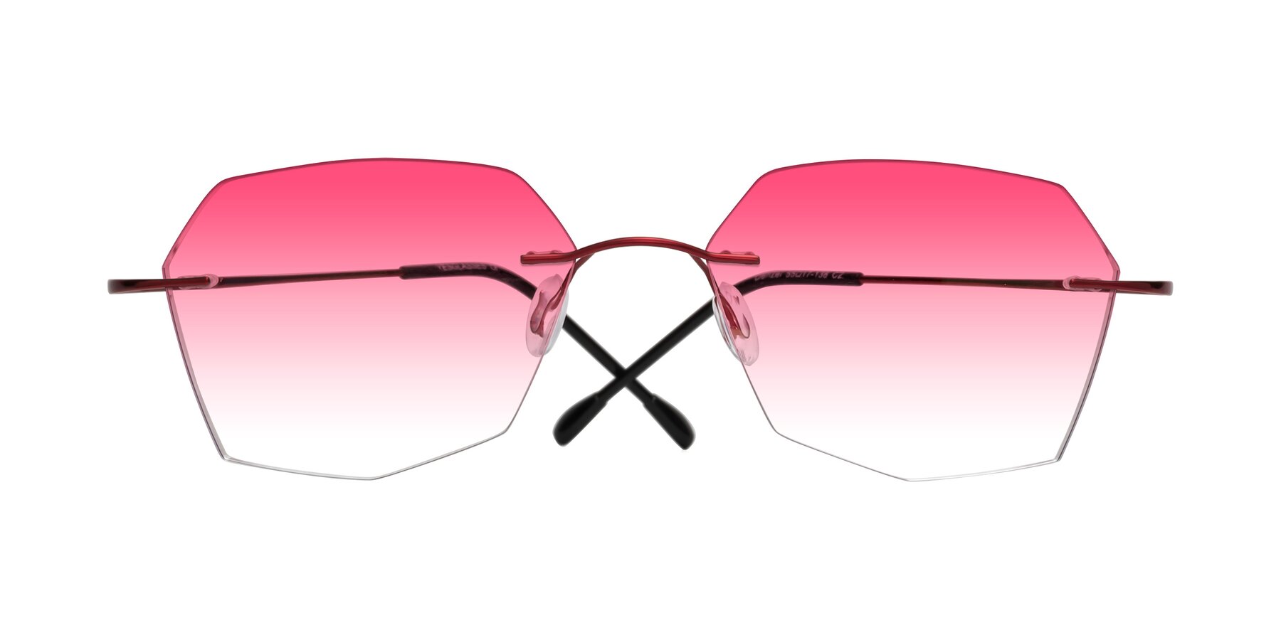 Folded Front of Denzel in Wine with Pink Gradient Lenses