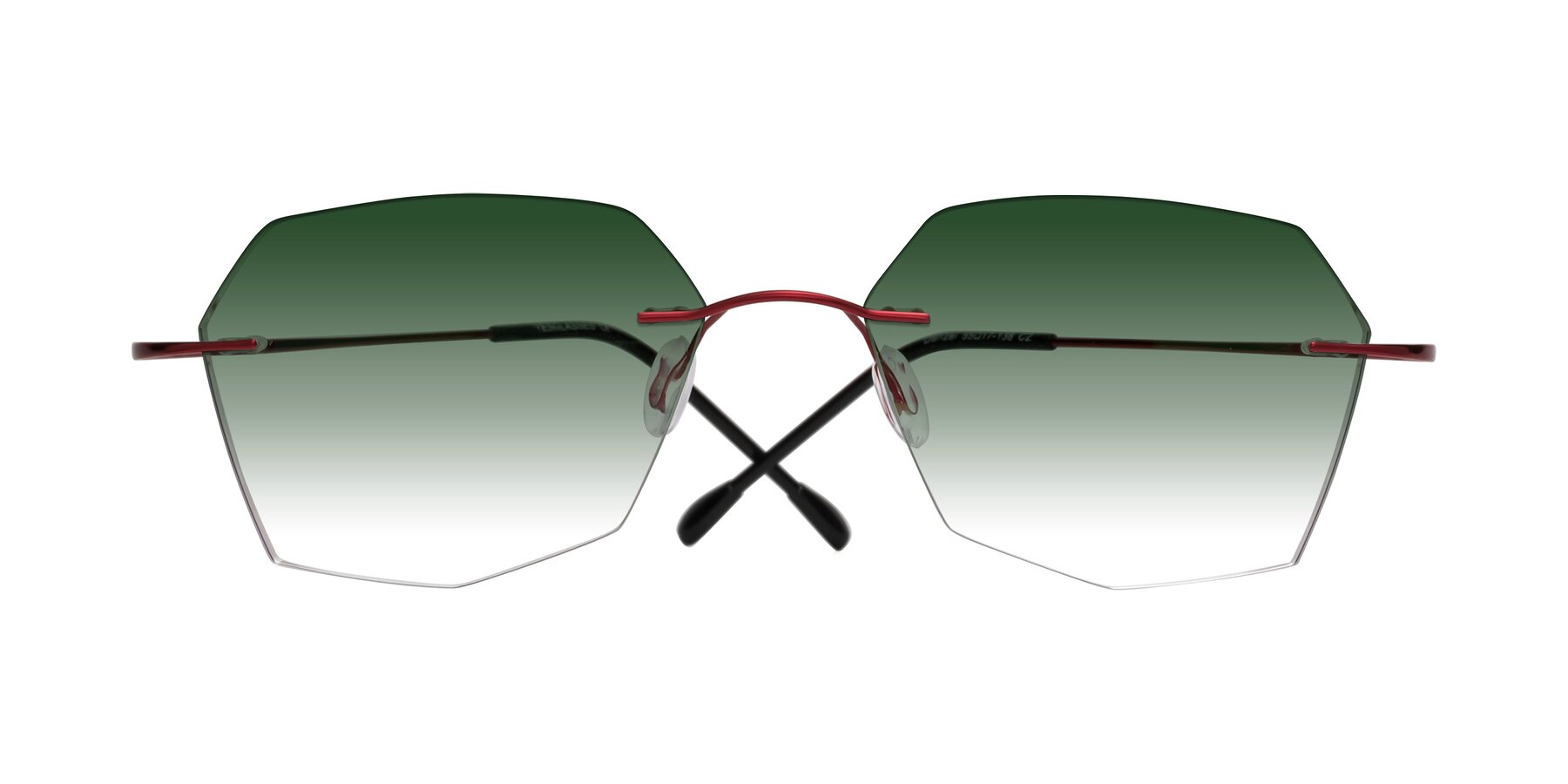 Folded Front of Denzel in Wine with Green Gradient Lenses