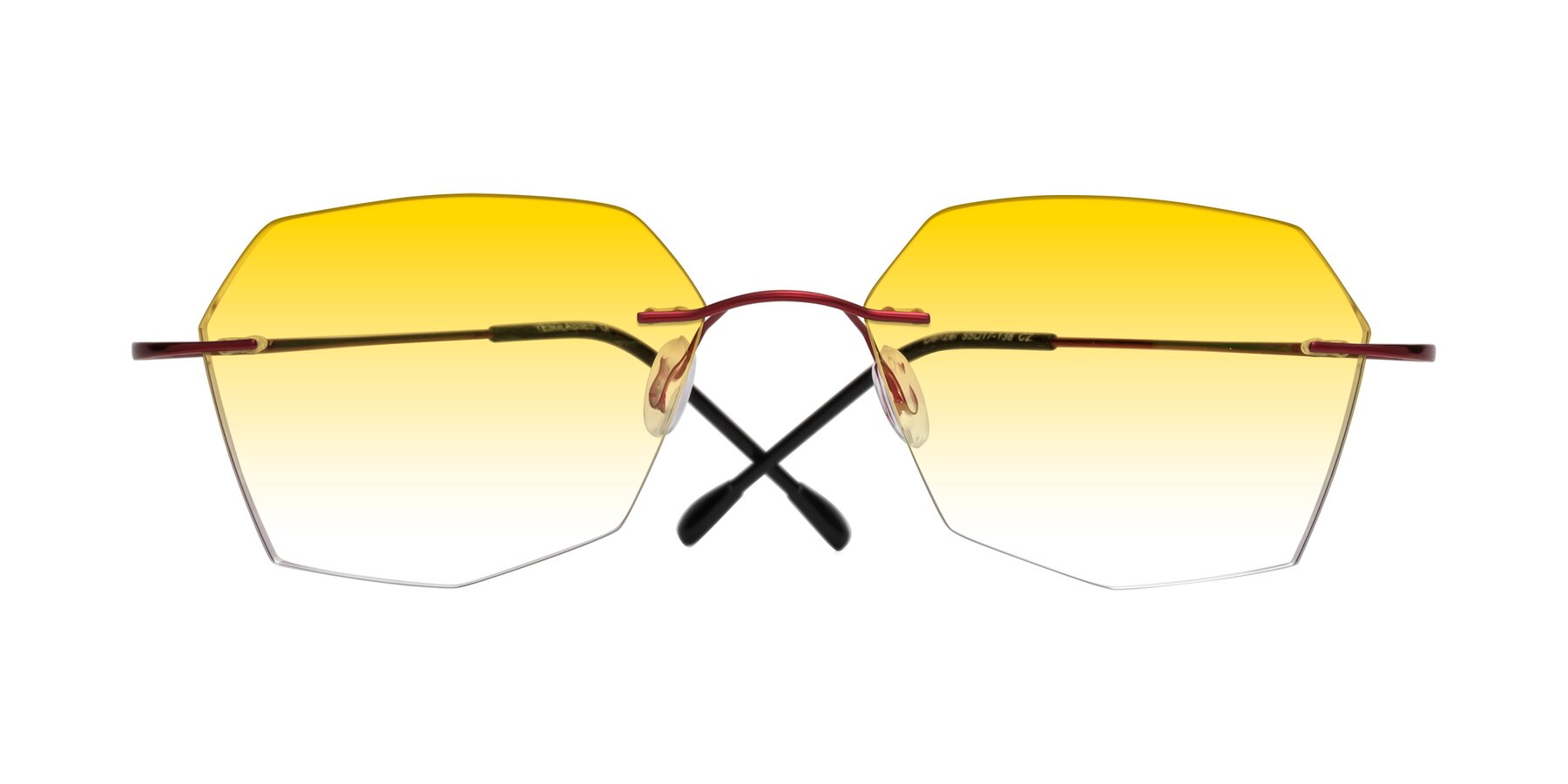 Folded Front of Denzel in Wine with Yellow Gradient Lenses