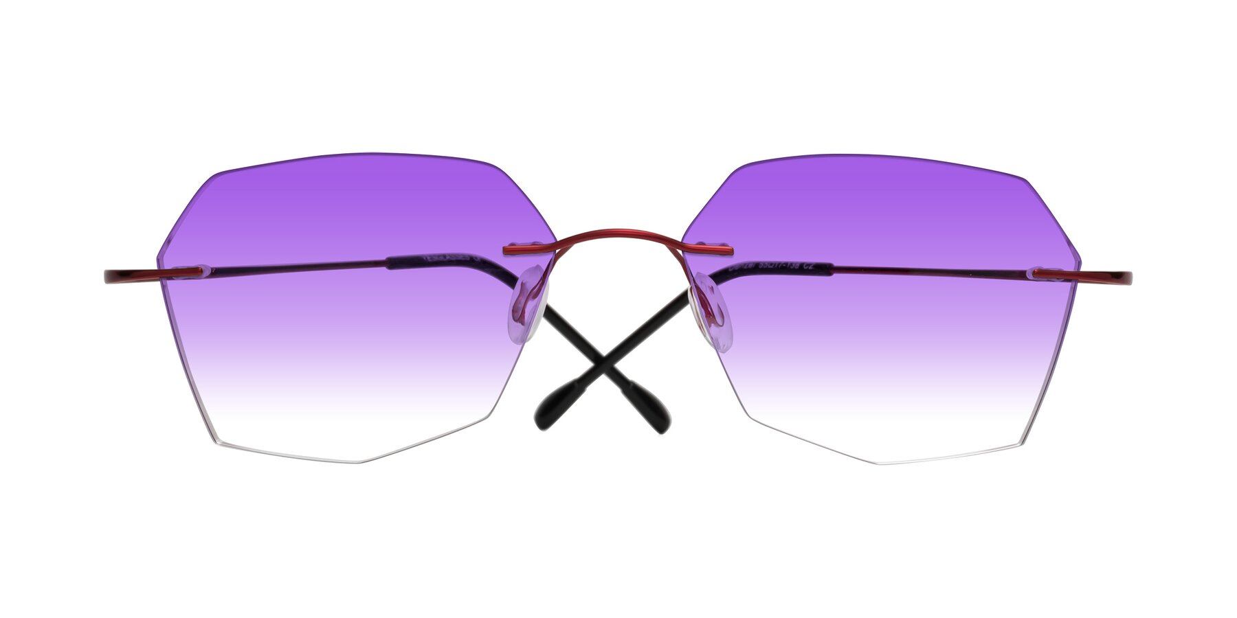 Folded Front of Denzel in Wine with Purple Gradient Lenses