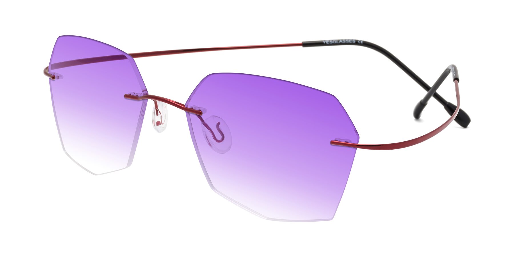 Angle of Denzel in Wine with Purple Gradient Lenses